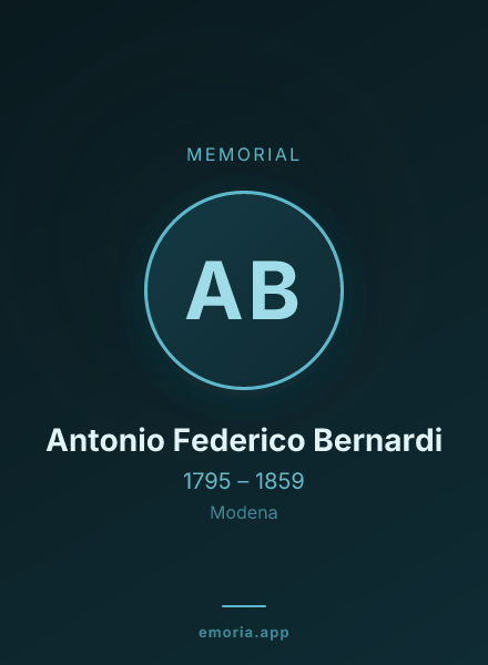 Memorial portrait of Antonio Federico Bernardi