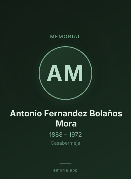 Memorial portrait of Antonio Fernandez Bolaños Mora