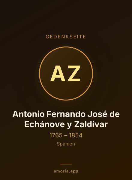 Gedenkportrait von Antonio Fernando José de Echánove y Zaldívar