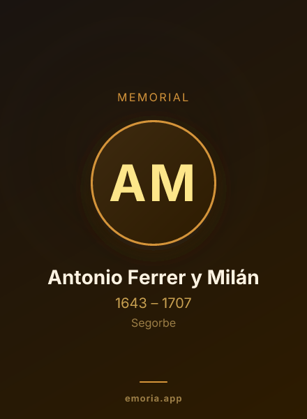 Memorial portrait of Antonio Ferrer y Milán