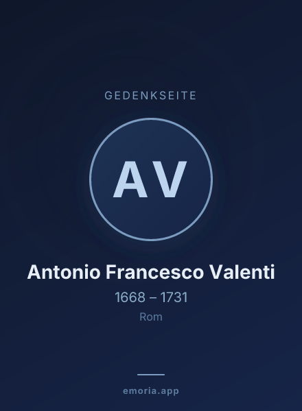 Gedenkportrait von Antonio Francesco Valenti