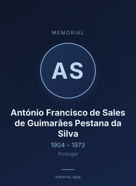 Memorial portrait of António Francisco de Sales de Guimarães Pestana da Silva