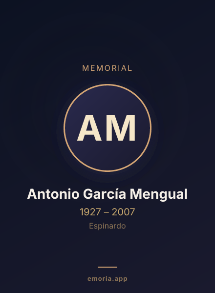 Memorial portrait of Antonio García Mengual