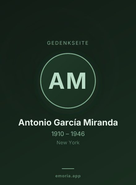 Gedenkportrait von Antonio García Miranda