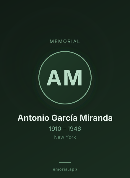 Memorial portrait of Antonio García Miranda