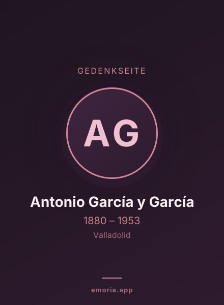 Gedenkportrait von Antonio García y García