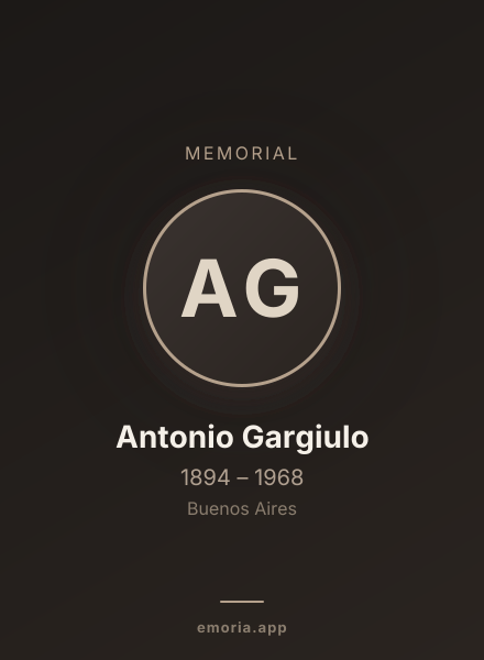 Memorial portrait of Antonio Gargiulo