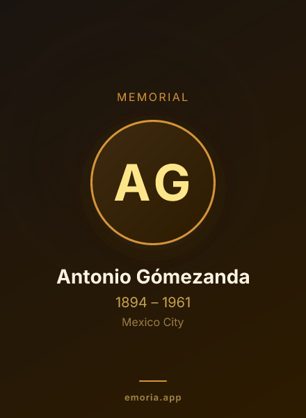 Memorial portrait of Antonio Gómezanda