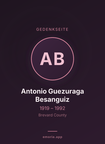 Gedenkportrait von Antonio Guezuraga Besanguiz