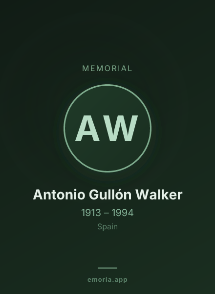 Memorial portrait of Antonio Gullón Walker