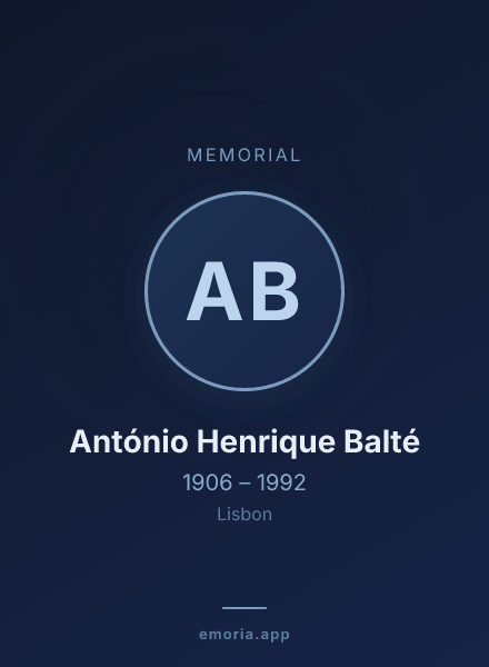 Memorial portrait of António Henrique Balté