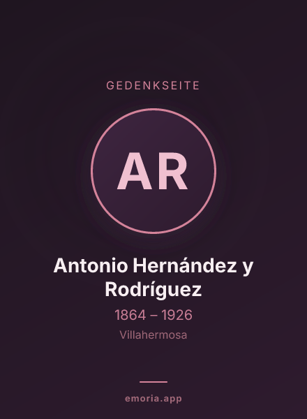 Gedenkportrait von Antonio Hernández y Rodríguez