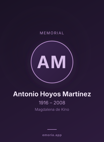 Memorial portrait of Antonio Hoyos Martínez