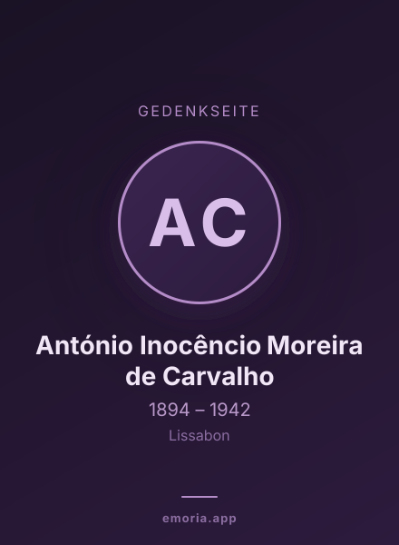 Gedenkportrait von António Inocêncio Moreira de Carvalho