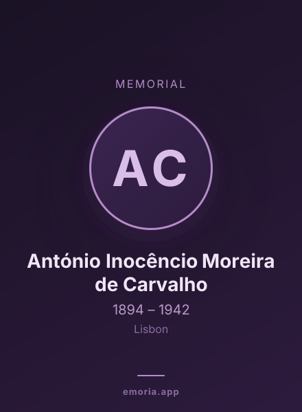 Memorial portrait of António Inocêncio Moreira de Carvalho