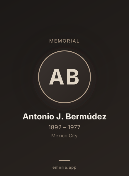 Memorial portrait of Antonio J. Bermúdez