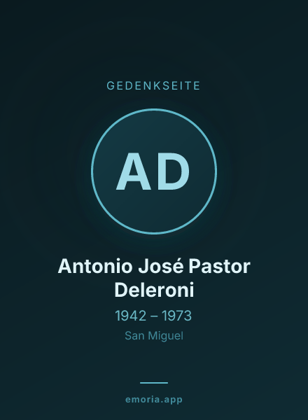 Gedenkportrait von Antonio José Pastor Deleroni