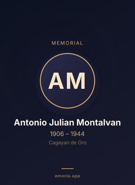 Memorial portrait of Antonio Julian Montalvan