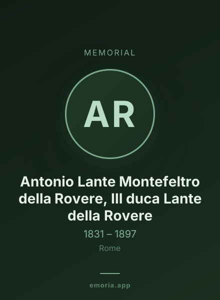 Memorial portrait of Antonio Lante Montefeltro della Rovere, III duca Lante della Rovere