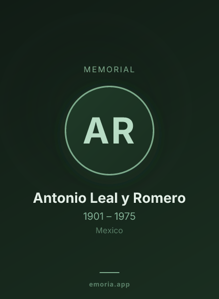 Memorial portrait of Antonio Leal y Romero