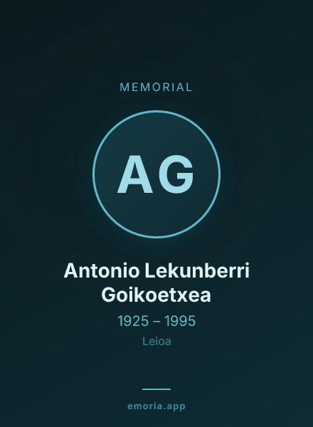 Memorial portrait of Antonio Lekunberri Goikoetxea