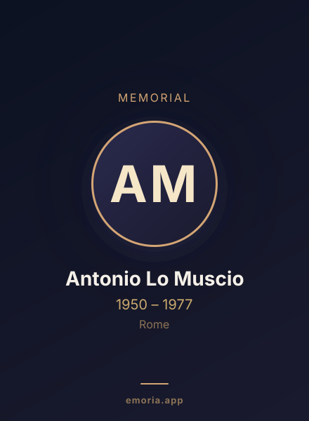 Memorial portrait of Antonio Lo Muscio