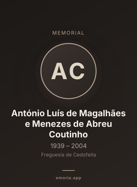 Memorial portrait of António Luís de Magalhães e Menezes de Abreu Coutinho