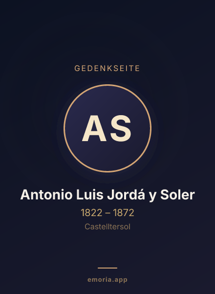 Gedenkportrait von Antonio Luis Jordá y Soler