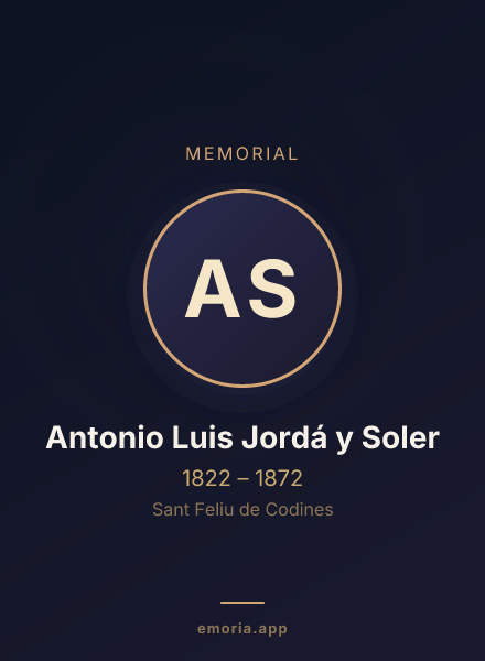 Memorial portrait of Antonio Luis Jordá y Soler