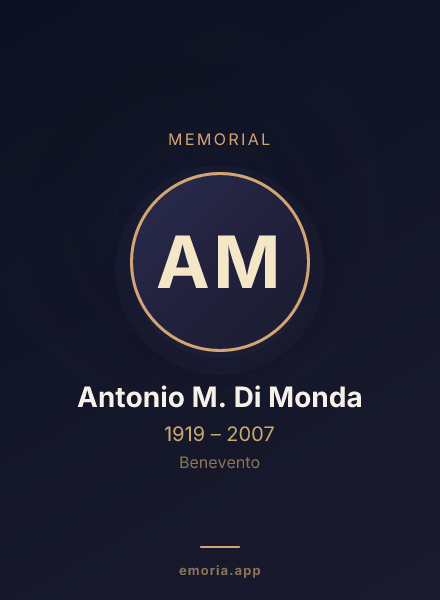 Memorial portrait of Antonio M. Di Monda