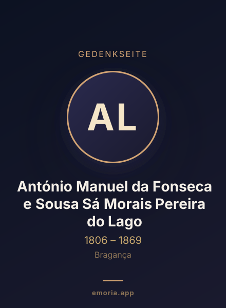 Gedenkportrait von António Manuel da Fonseca e Sousa Sá Morais Pereira do Lago
