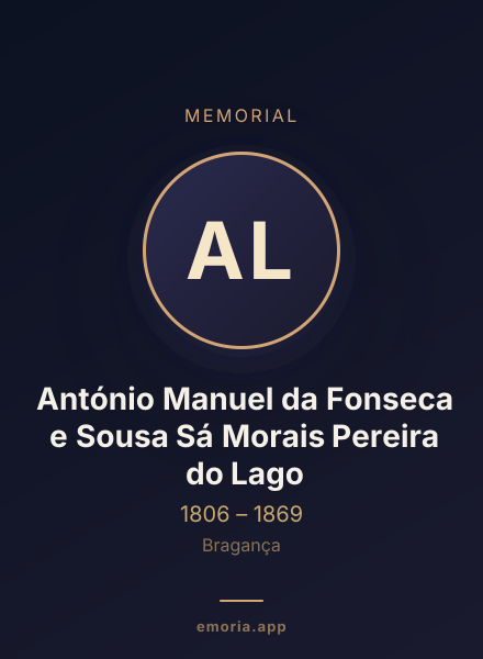 Memorial portrait of António Manuel da Fonseca e Sousa Sá Morais Pereira do Lago