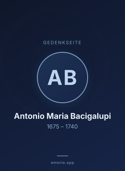 Gedenkportrait von Antonio Maria Bacigalupi