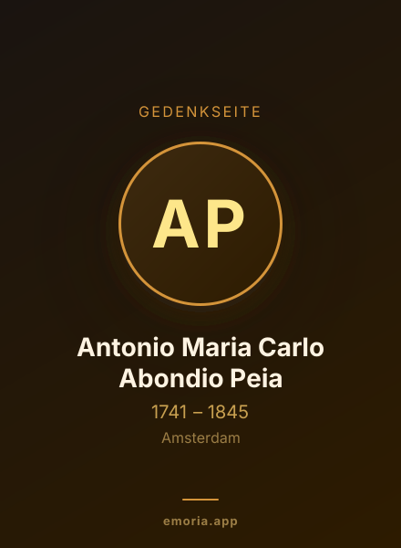 Gedenkportrait von Antonio Maria Carlo Abondio Peia