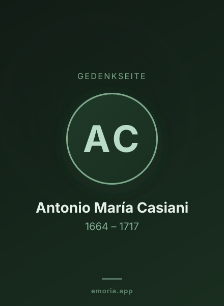 Gedenkportrait von Antonio María Casiani
