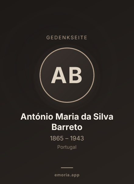 Gedenkportrait von António Maria da Silva Barreto