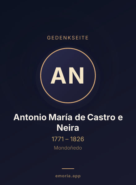 Gedenkportrait von Antonio María de Castro e Neira