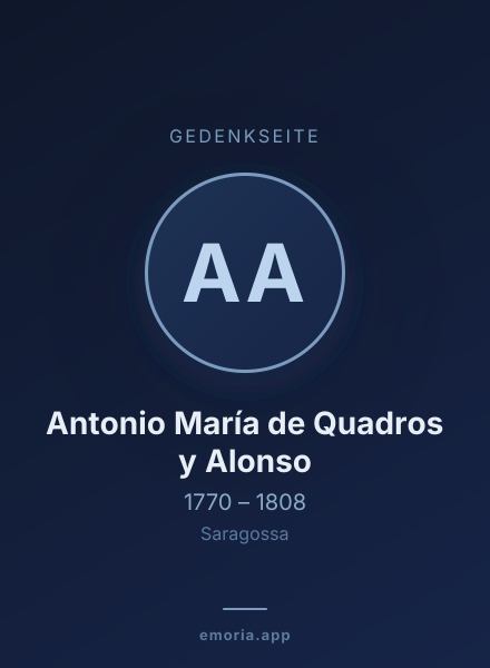 Gedenkportrait von Antonio María de Quadros y Alonso