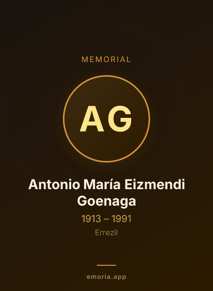 Memorial portrait of Antonio María Eizmendi Goenaga