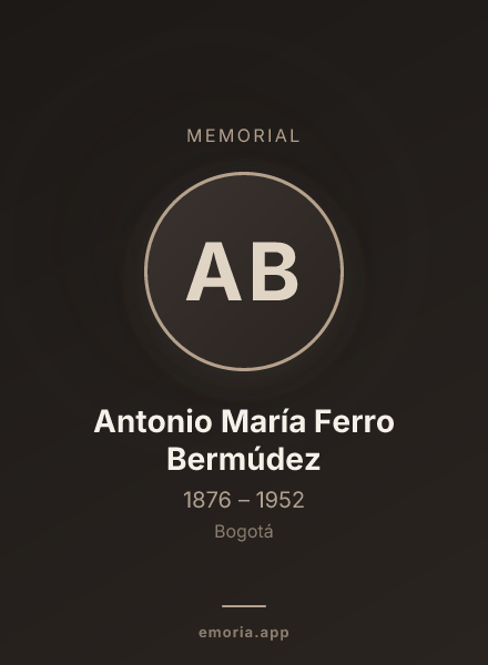 Memorial portrait of Antonio María Ferro Bermúdez