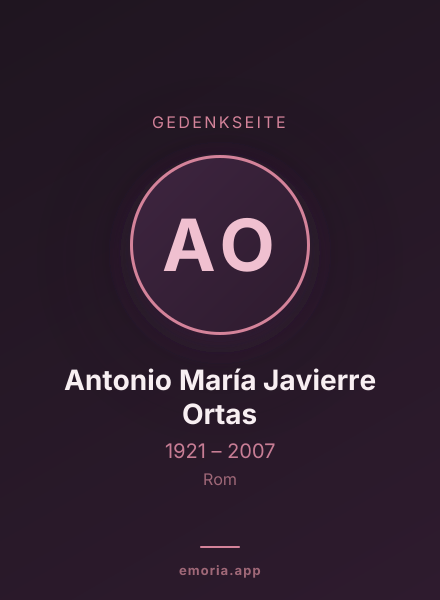 Gedenkportrait von Antonio María Javierre Ortas
