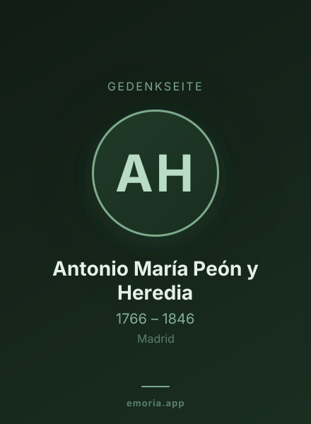 Gedenkportrait von Antonio María Peón y Heredia