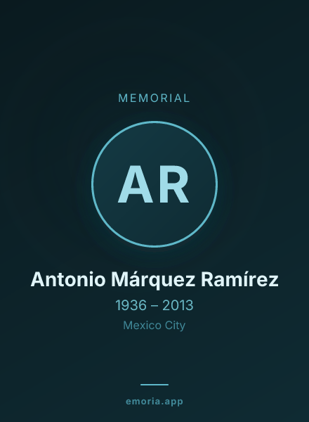Memorial portrait of Antonio Márquez Ramírez