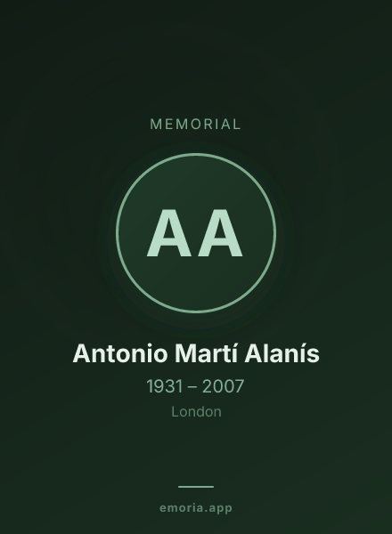 Memorial portrait of Antonio Martí Alanís