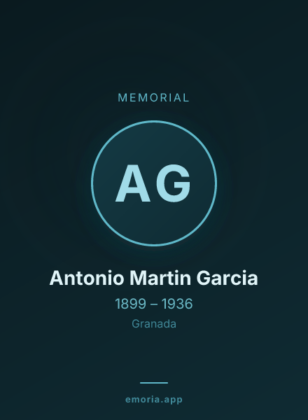 Memorial portrait of Antonio Martin Garcia