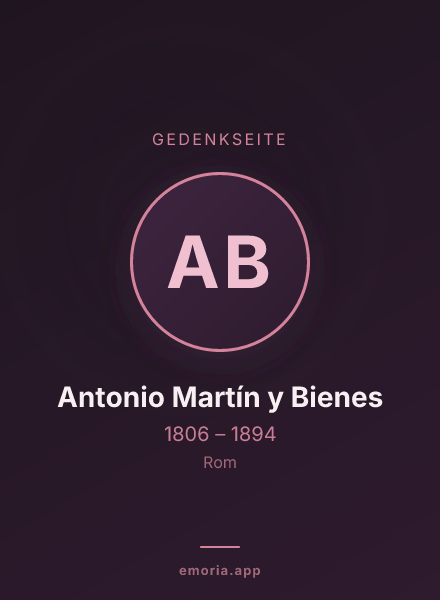 Gedenkportrait von Antonio Martín y Bienes