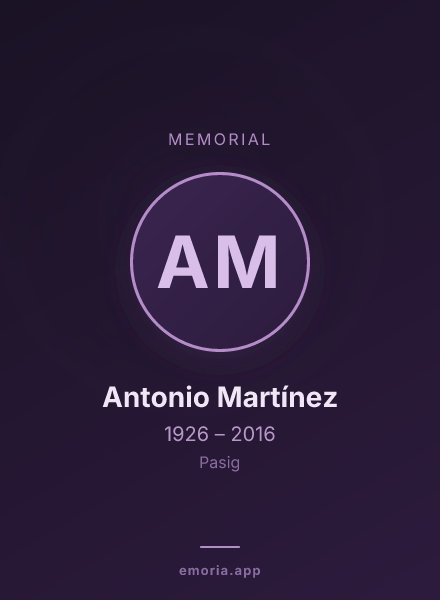 Memorial portrait of Antonio Martínez