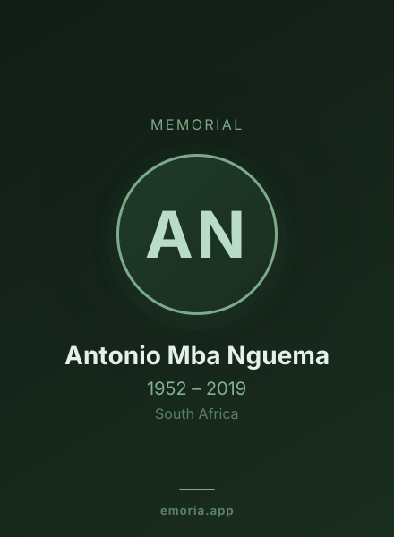 Memorial portrait of Antonio Mba Nguema