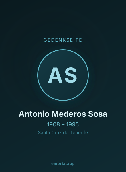 Gedenkportrait von Antonio Mederos Sosa