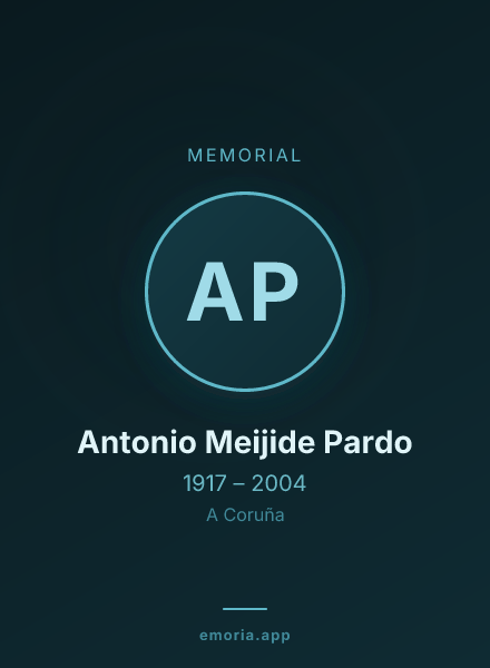Memorial portrait of Antonio Meijide Pardo